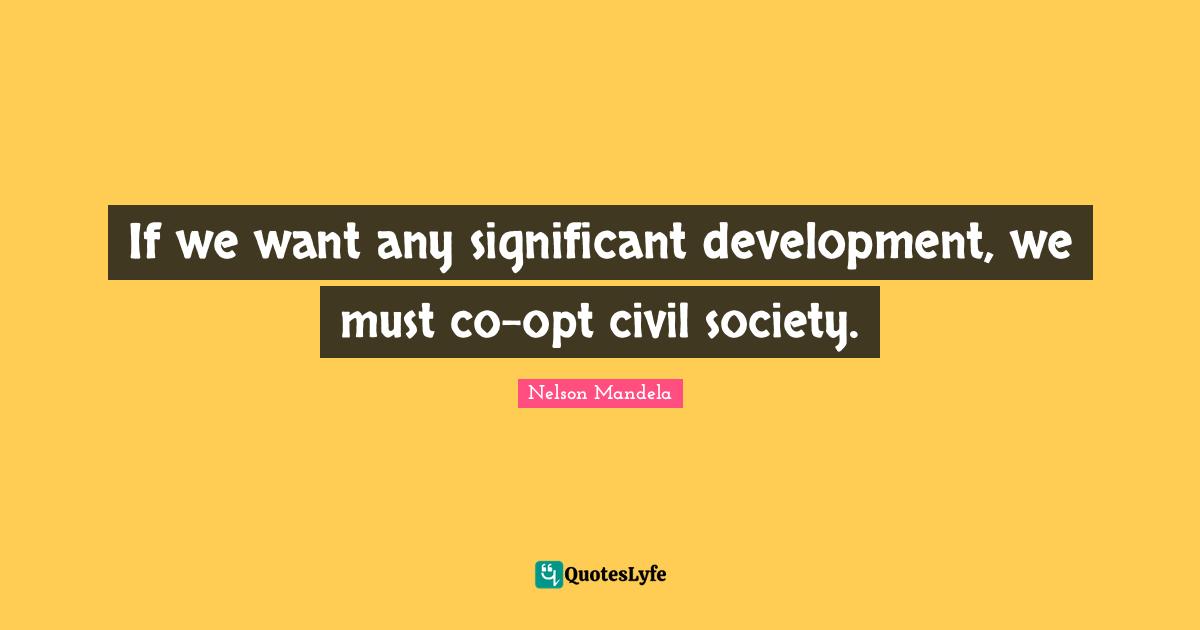 Civil Society Quotes: "If we want any significant development, we must co-opt civil society."