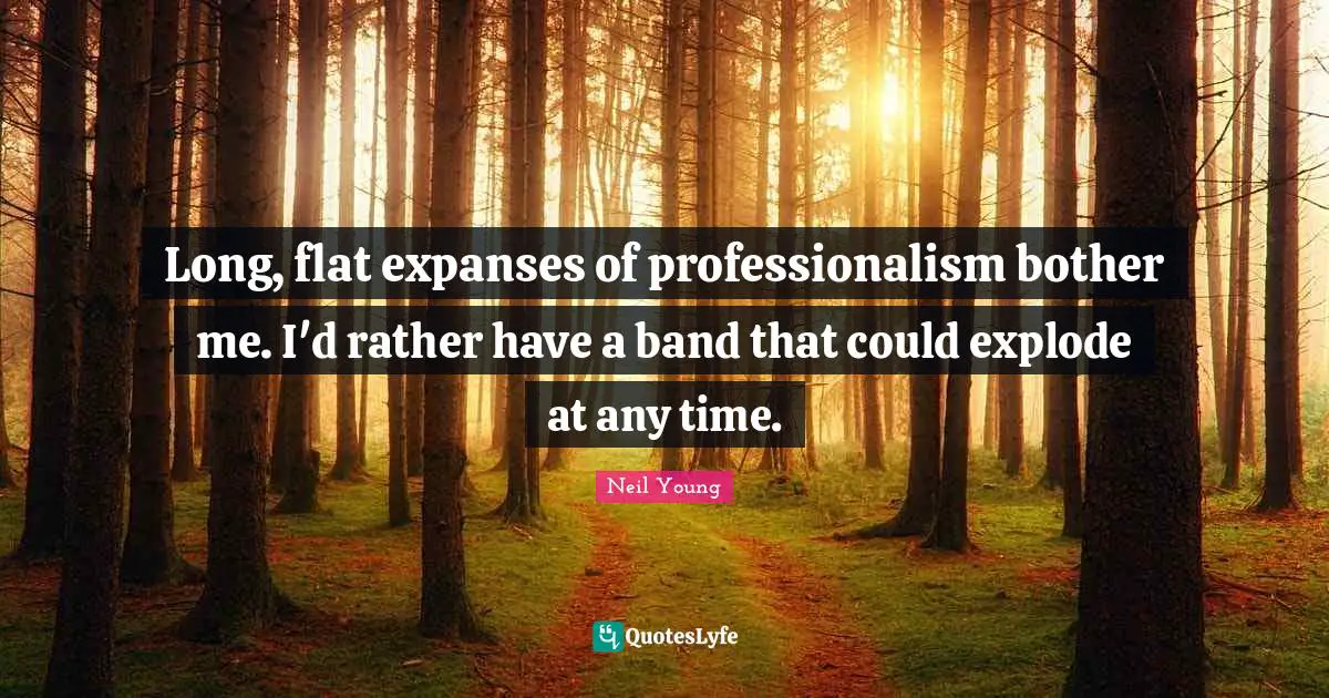 Long, flat expanses of professionalism bother me. I'd rather have a band that could explode at any time.