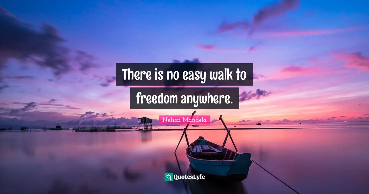 Shadow Quotes: "There is no easy walk to freedom anywhere."