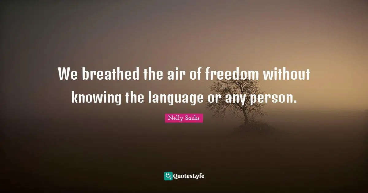 We breathed the air of freedom without knowing the language or any person.