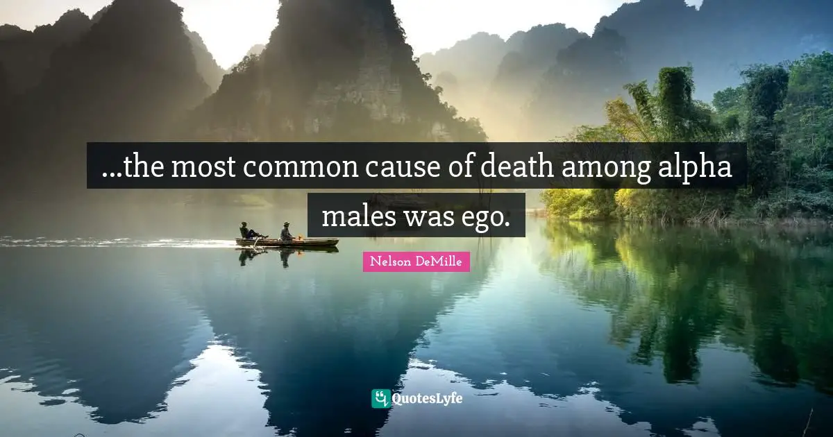 ...the most common cause of death among alpha males was ego.