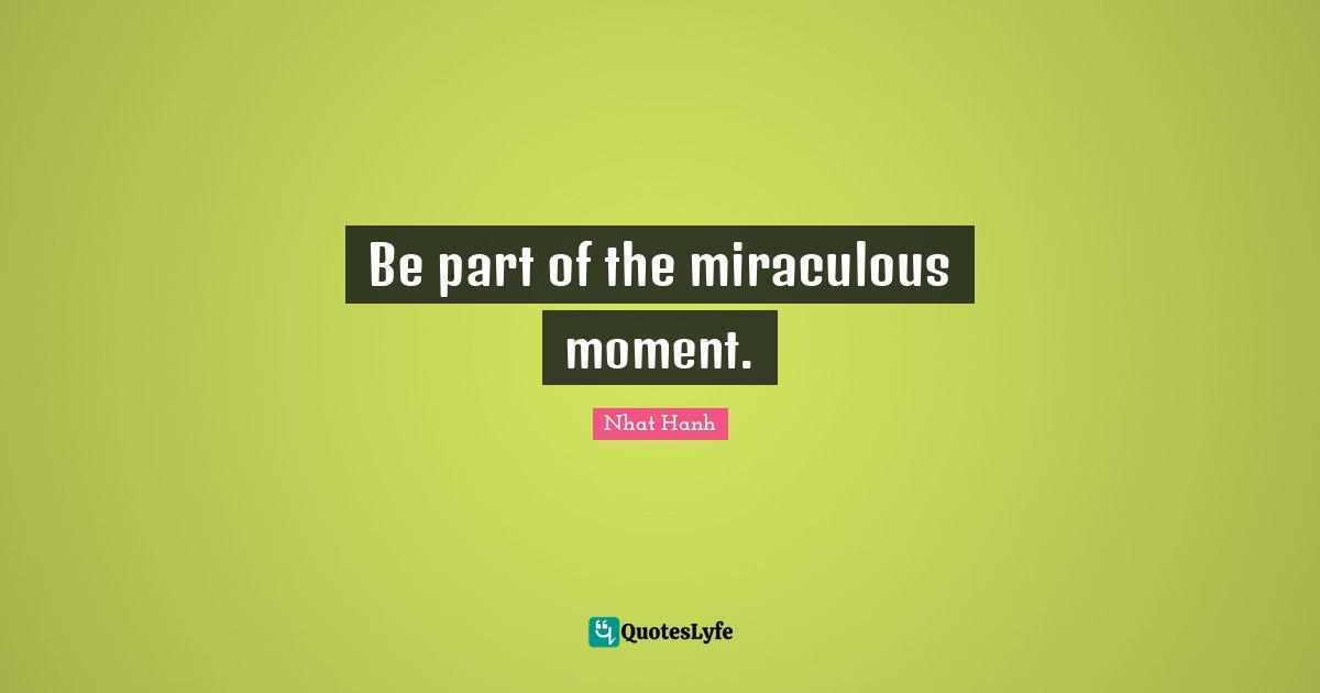 Be part of the miraculous moment.