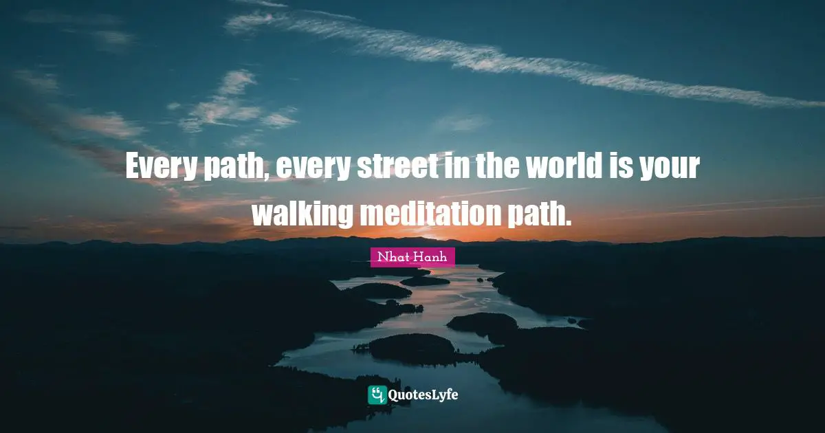 Every path, every street in the world is your walking meditation path.