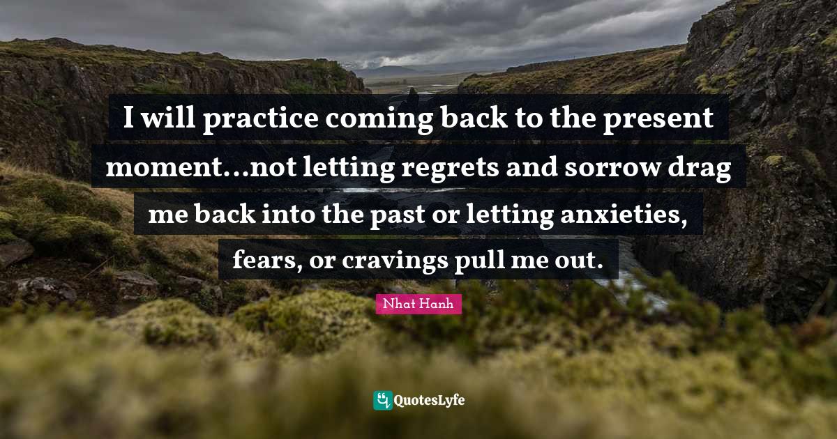 I will practice coming back to the present moment...not letting regret