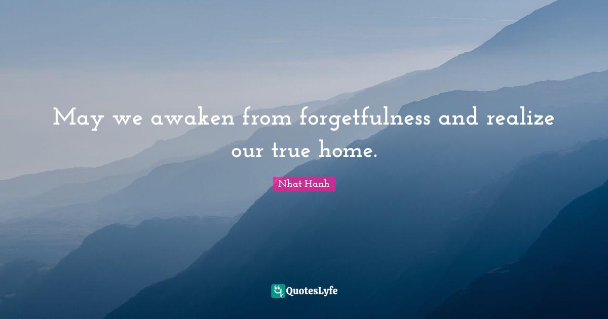 May we awaken from forgetfulness and realize our true home.