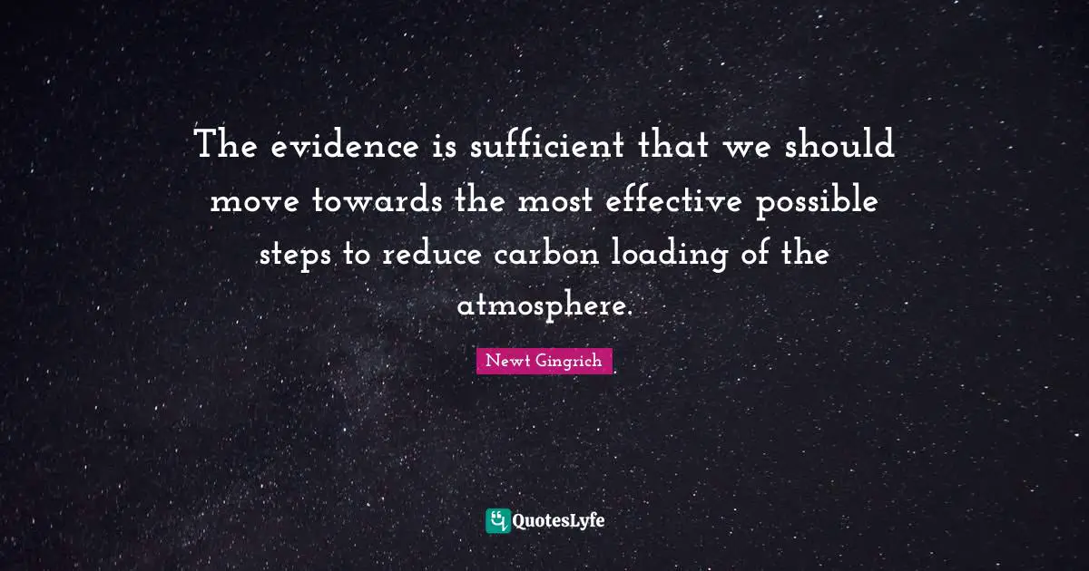 The evidence is sufficient that we should move towards the most effective possible steps to reduce carbon loading of the atmosphere.