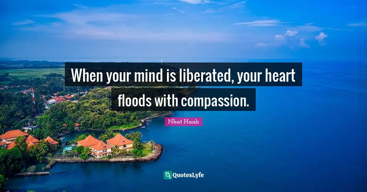 When your mind is liberated, your heart floods with compassion.