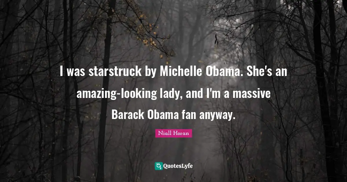 I was starstruck by Michelle Obama. She's an amazing-looking lady, and I'm a massive Barack Obama fan anyway.