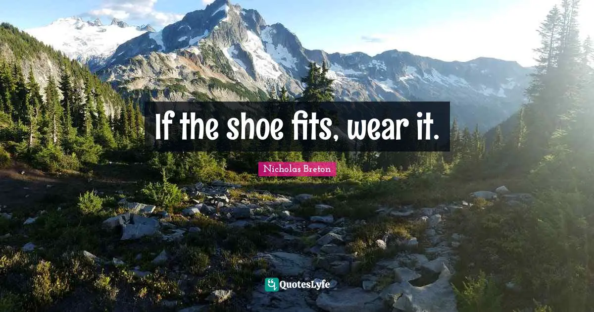 If the shoe fits, wear it.