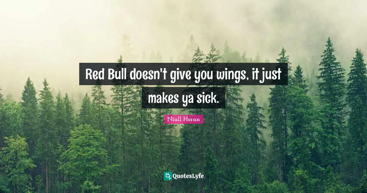 Red Bull doesn't give you wings, it just makes ya sick.