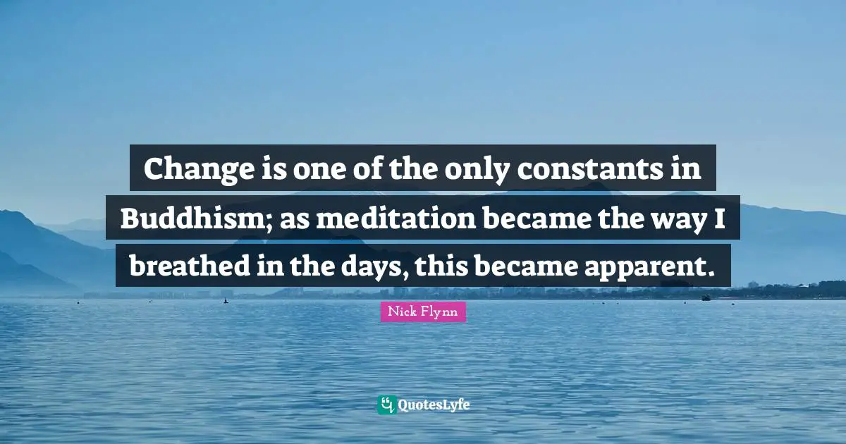 Change is one of the only constants in Buddhism; as meditation became the way I breathed in the days, this became apparent.