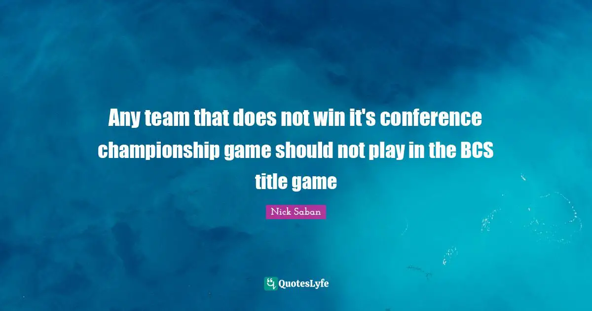 Any team that does not win it's conference championship game should not play in the BCS title game
