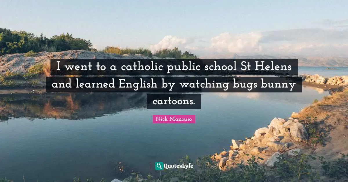 I went to a catholic public school St Helens and learned English by watching bugs bunny cartoons.