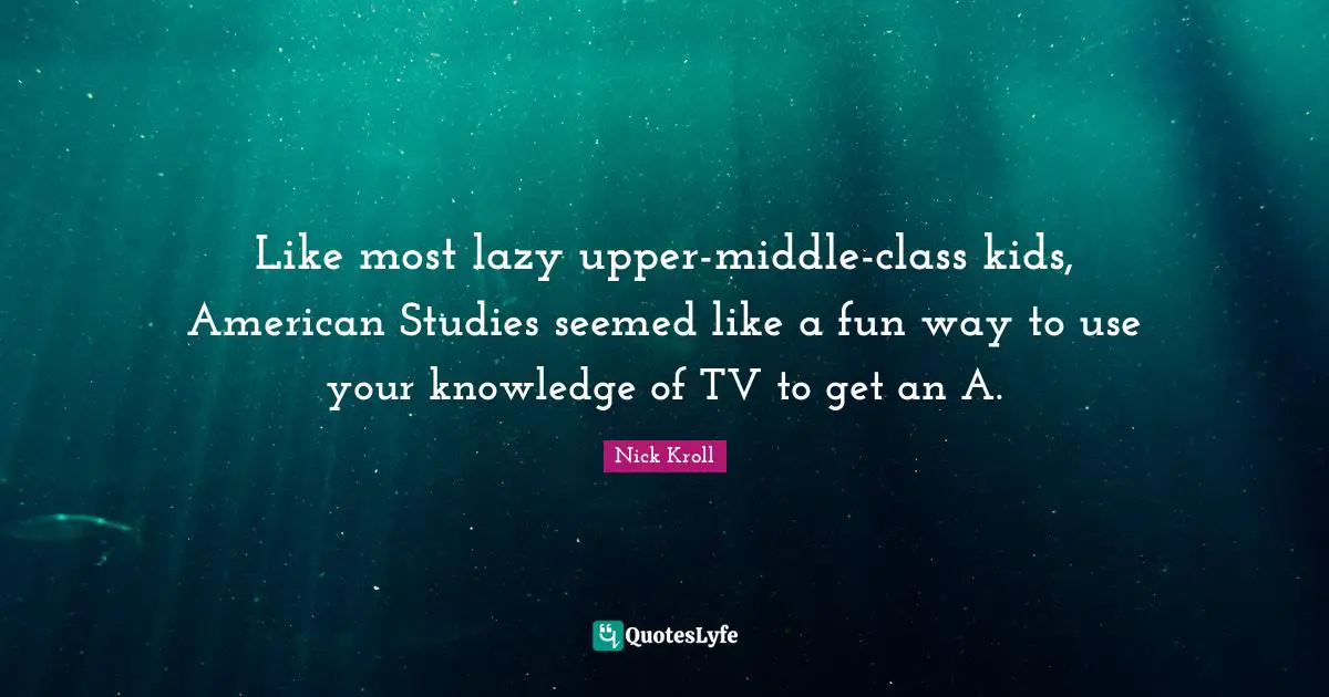 Like most lazy upper-middle-class kids, American Studies seemed like a fun way to use your knowledge of TV to get an A.