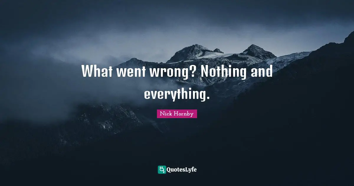 What went wrong? Nothing and everything.