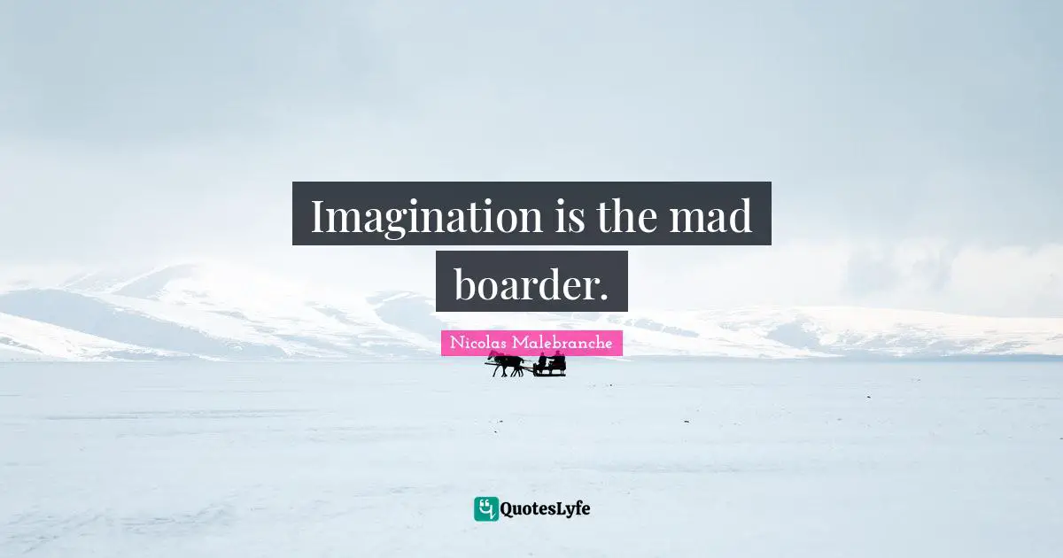 Imagination is the mad boarder.