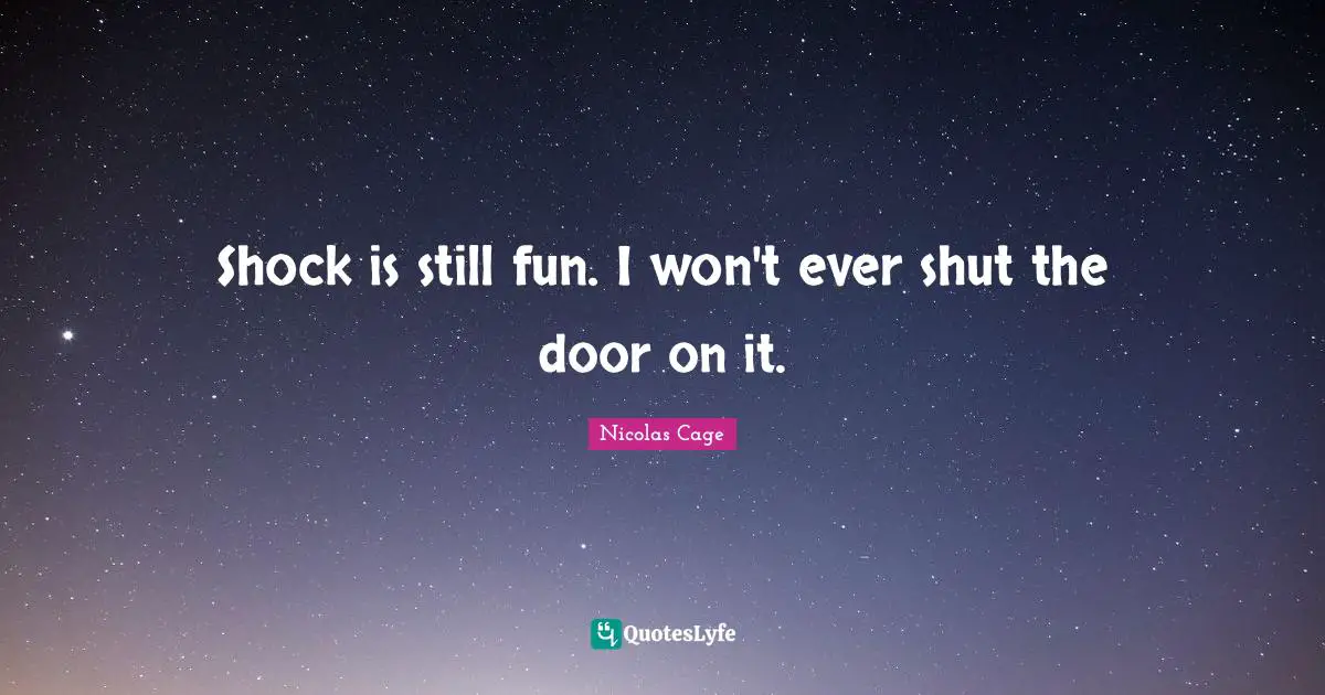 Shock is still fun. I won't ever shut the door on it.