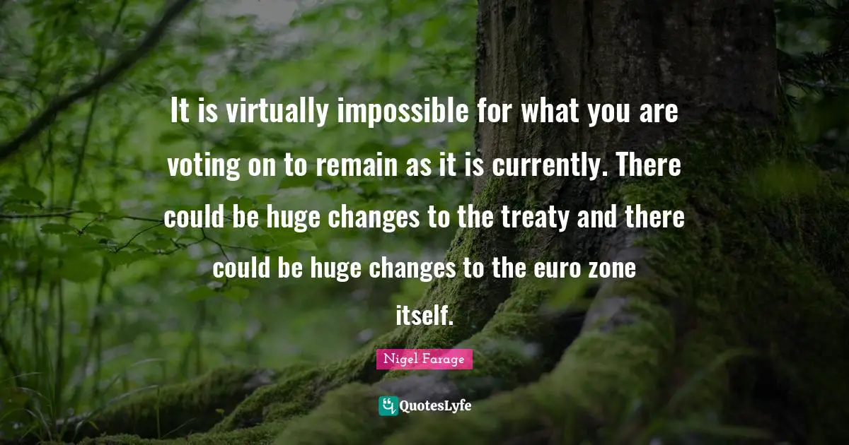 It is virtually impossible for what you are voting on to remain as it is currently. There could be huge changes to the treaty and there could be huge changes to the euro zone itself.