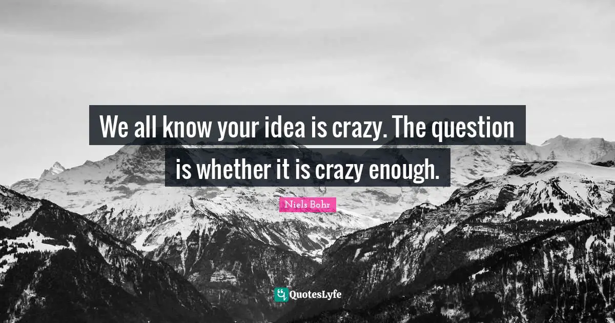 We all know your idea is crazy. The question is whether it is crazy enough.