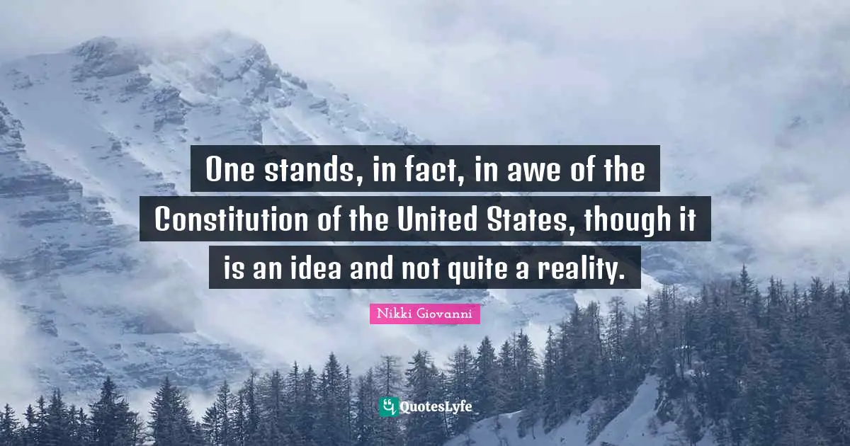 Constitution Of The United States Quotes: "One stands, in fact, in awe of the Constitution of the United States, though it is an idea and not quite a reality."
