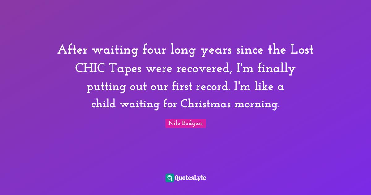 After waiting four long years since the Lost CHIC Tapes were recovered, I'm finally putting out our first record. I'm like a child waiting for Christmas morning.