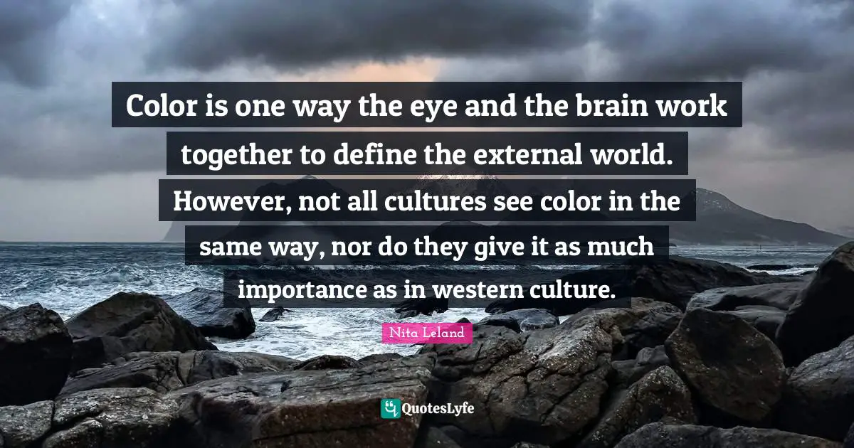 Color is one way the eye and the brain work together to define the external world. However, not all cultures see color in the same way, nor do they give it as much importance as in western culture.