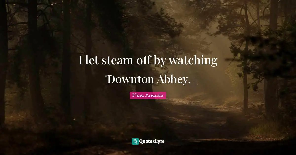 I let steam off by watching 'Downton Abbey.