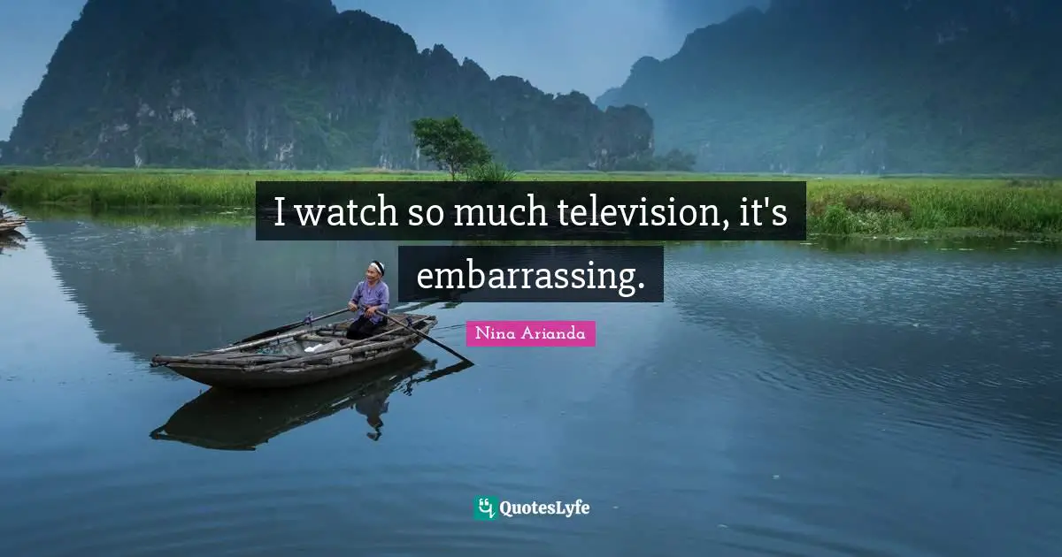 I watch so much television, it's embarrassing.