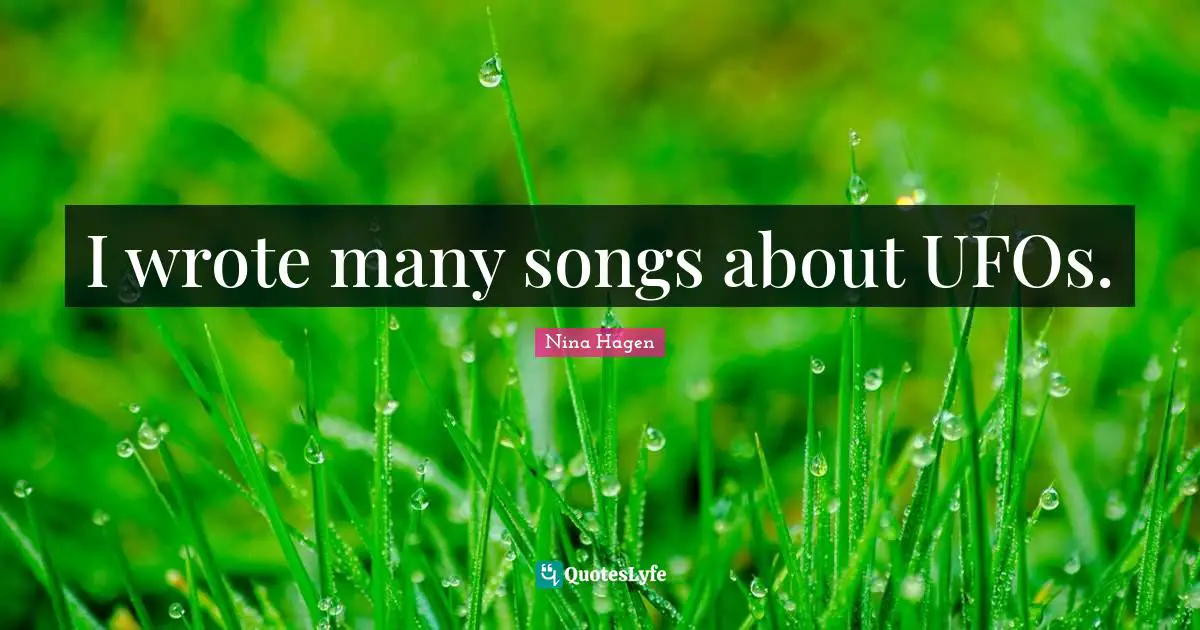 I wrote many songs about UFOs.