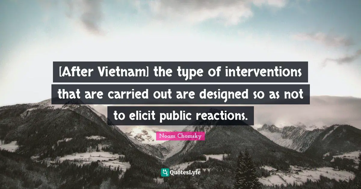 [After Vietnam] the type of interventions that are carried out are designed so as not to elicit public reactions.