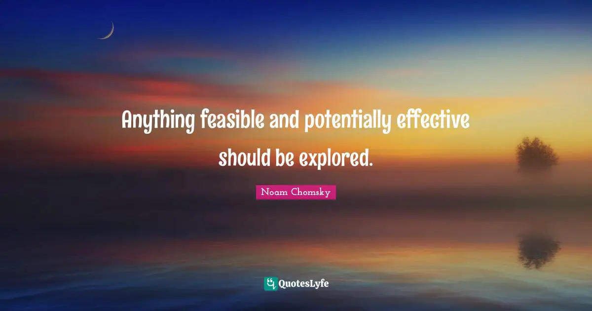 Anything feasible and potentially effective should be explored.