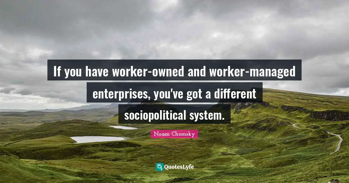 If you have worker-owned and worker-managed enterprises, you've got a different sociopolitical system.