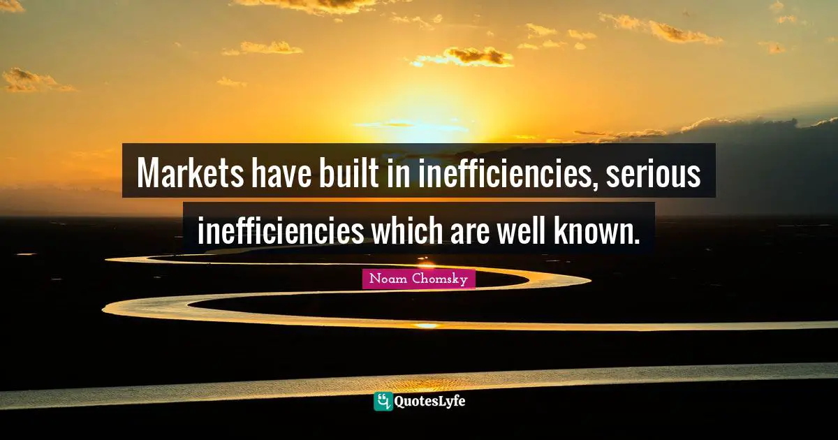 Markets have built in inefficiencies, serious inefficiencies which are well known.