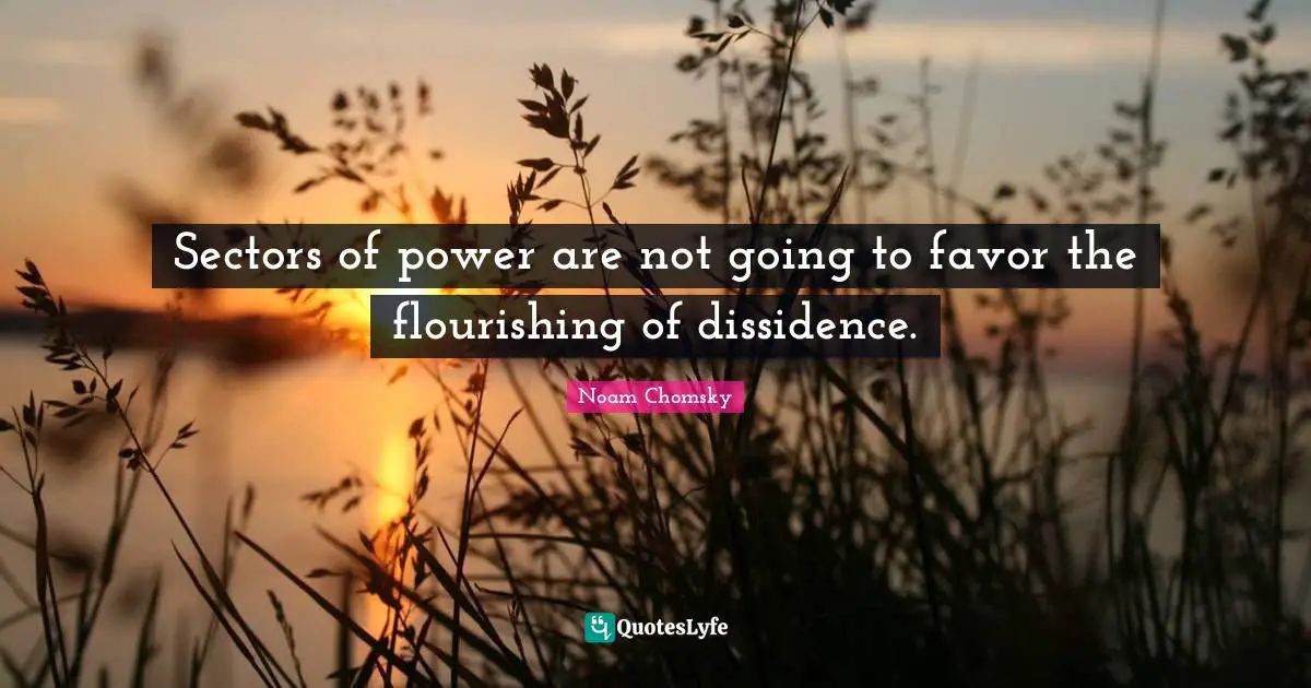 Sectors of power are not going to favor the flourishing of dissidence.