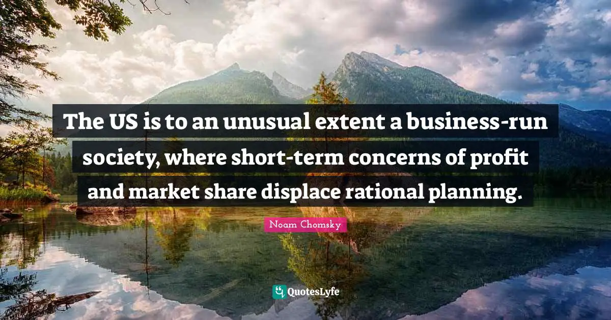 The US is to an unusual extent a business-run society, where short-term concerns of profit and market share displace rational planning.