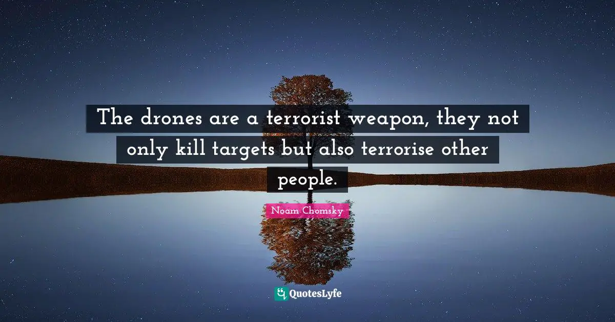 Drones Quotes: "The drones are a terrorist weapon, they not only kill targets but also terrorise other people."