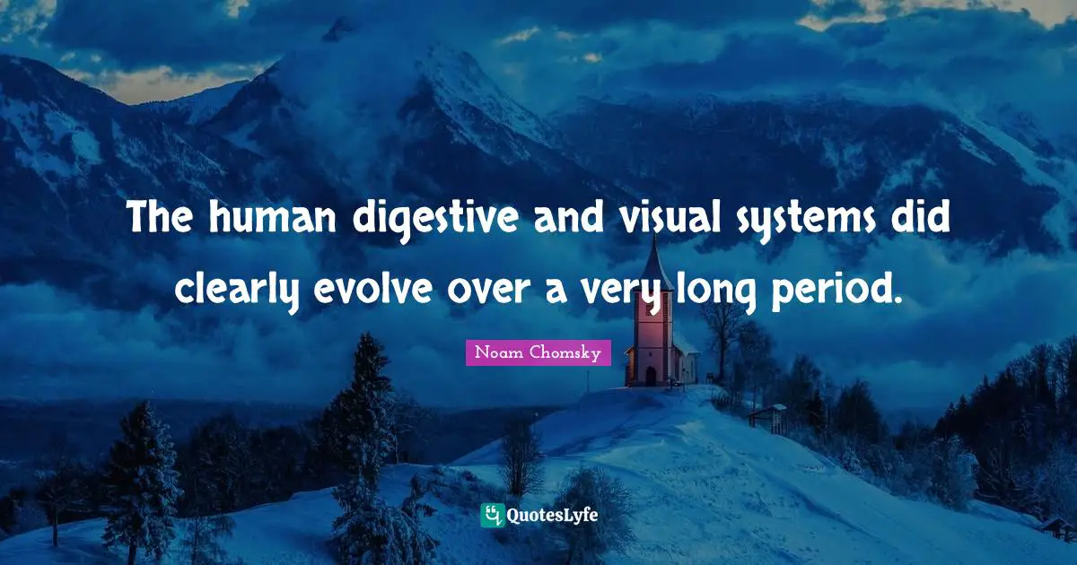 The human digestive and visual systems did clearly evolve over a very long period.