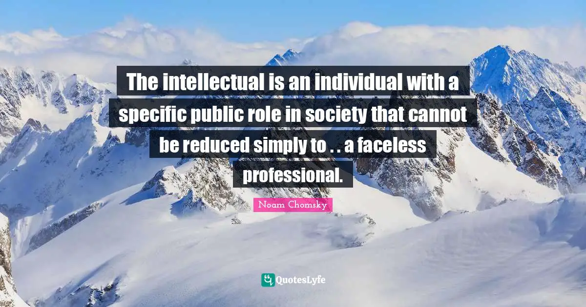The intellectual is an individual with a specific public role in society that cannot be reduced simply to . . a faceless professional.