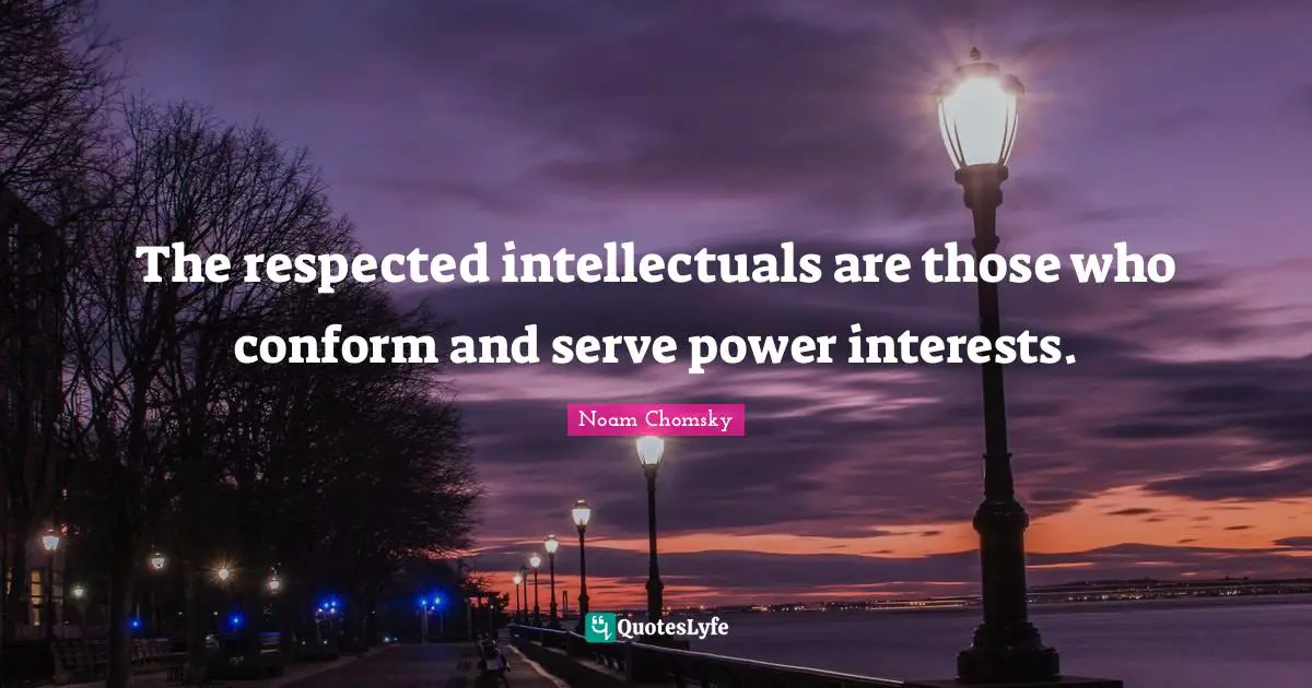 The respected intellectuals are those who conform and serve power interests.