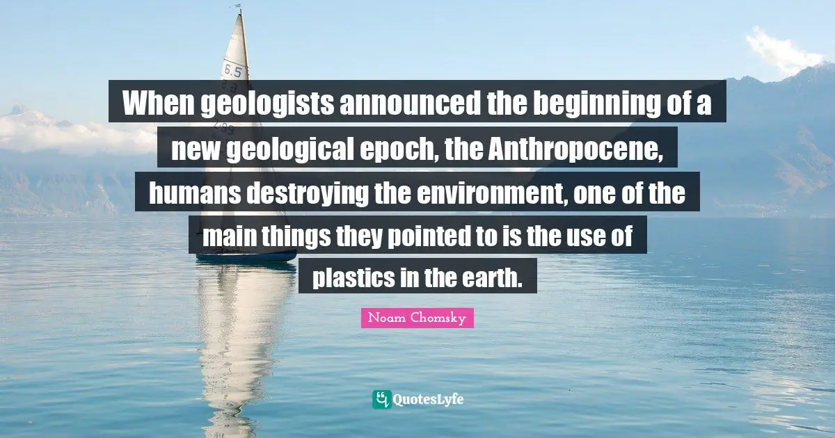 When geologists announced the beginning of a new geological epoch, the Anthropocene, humans destroying the environment, one of the main things they pointed to is the use of plastics in the earth.
