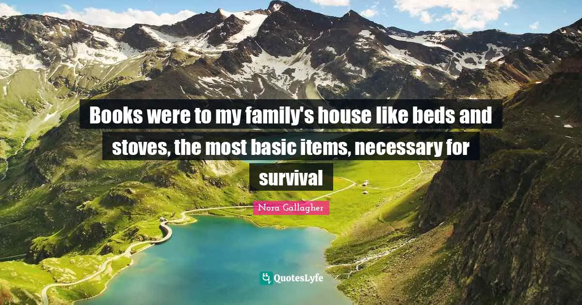 Items Quotes: "Books were to my family's house like beds and stoves, the most basic items, necessary for survival"