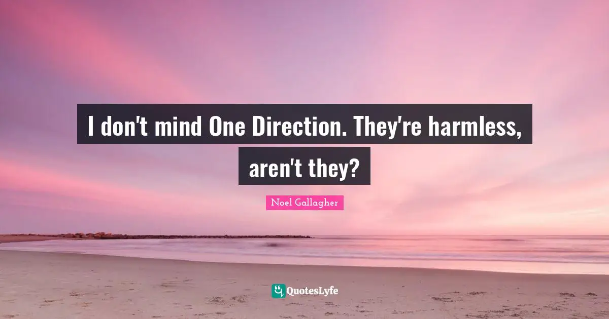 Noel Gallagher Quotes: "I don't mind One Direction. They're harmless, aren't they?"