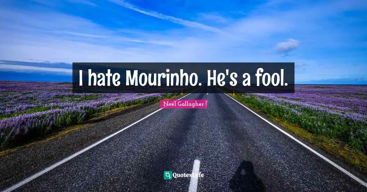 I hate Mourinho. He's a fool.