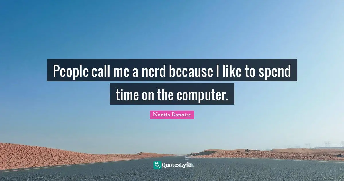 People call me a nerd because I like to spend time on the computer.