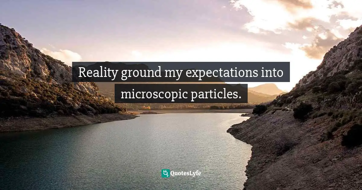 Reality ground my expectations into microscopic particles.