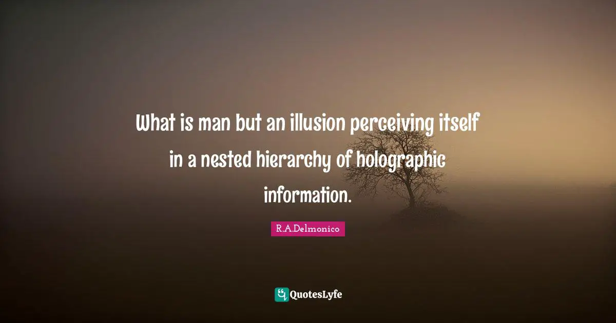 What is man but an illusion perceiving itself in a nested hierarchy of holographic information.