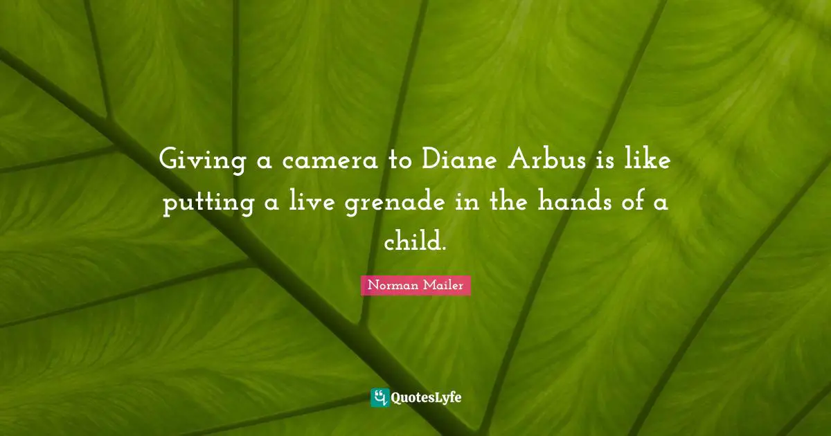 Giving a camera to Diane Arbus is like putting a live grenade in the hands of a child.