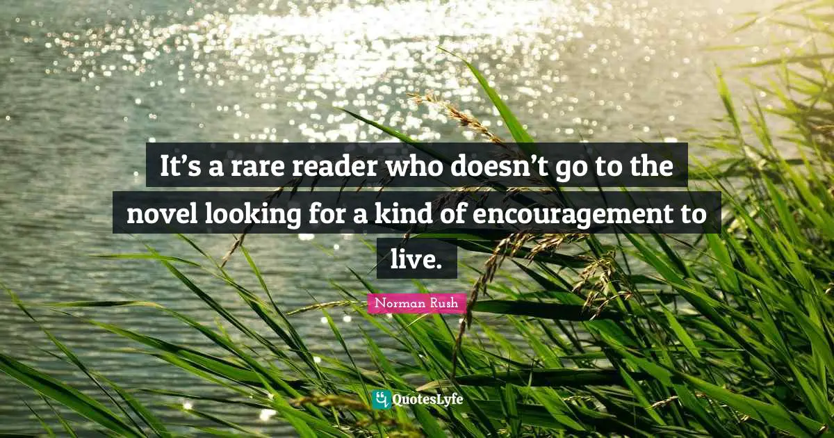 It’s a rare reader who doesn’t go to the novel looking for a kind of encouragement to live.