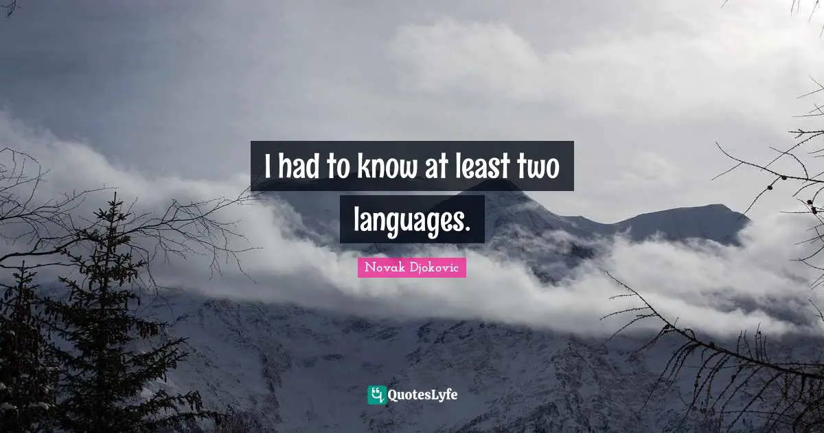 I had to know at least two languages.
