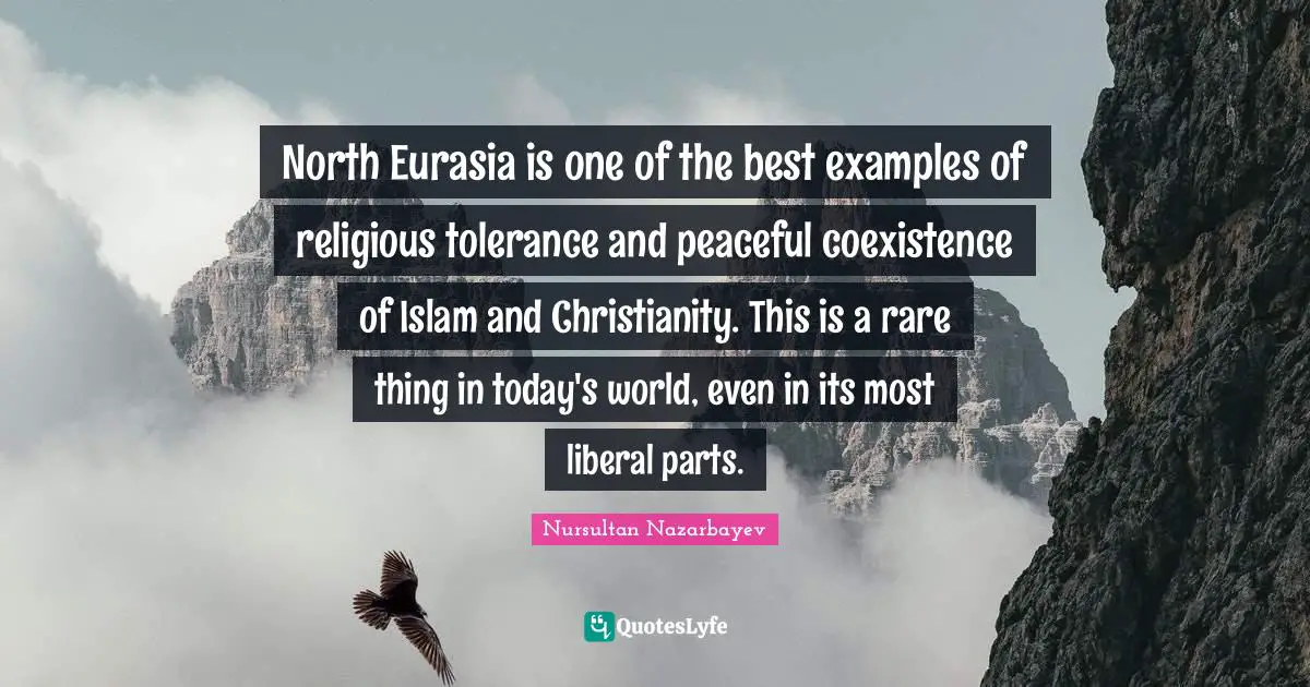 North Eurasia is one of the best examples of religious tolerance and peaceful coexistence of Islam and Christianity. This is a rare thing in today's world, even in its most liberal parts.